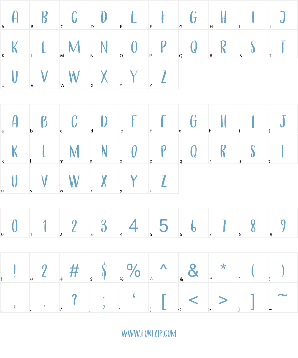 Cerulean Blue Caps DEMO Font Character